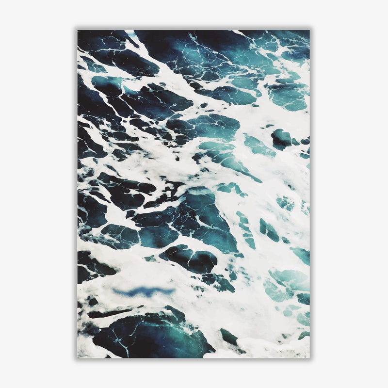 Blue white water modern fine art print, framed botanical &