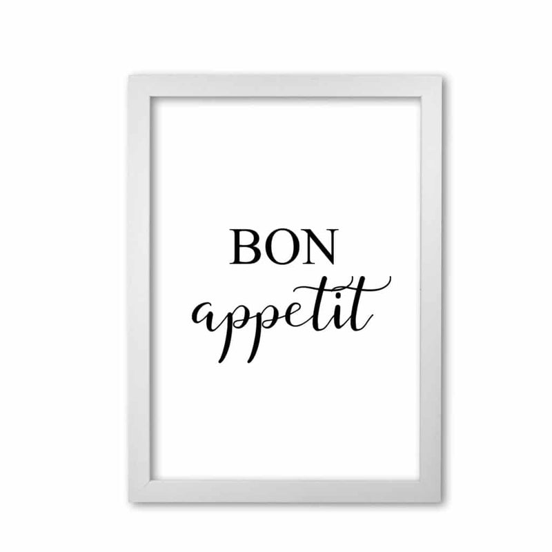 Bon appetit modern fine art print, framed typography wall art