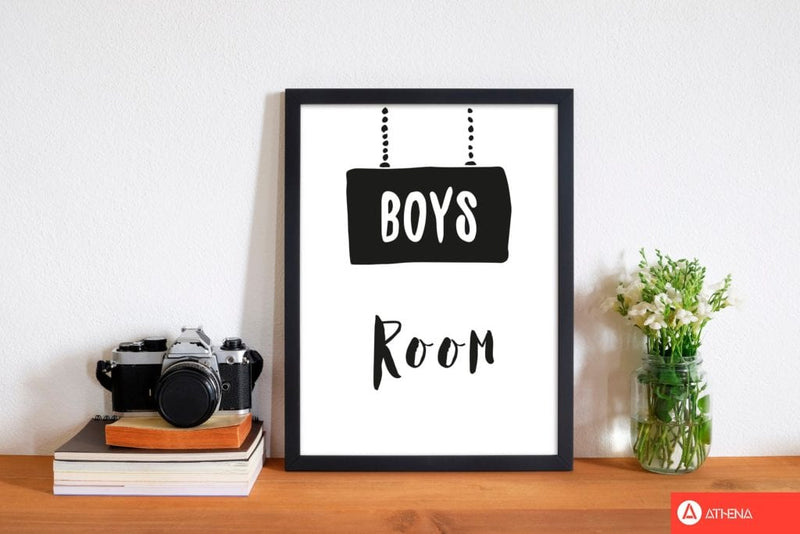 Boys room black modern fine art print, framed childrens nursey wall art poster