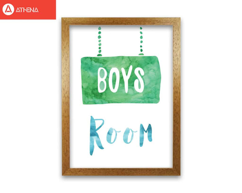 Boys room watercolour modern fine art print, framed childrens nursey wall art poster
