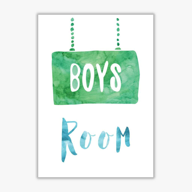 Boys room watercolour modern fine art print, framed childrens nursey wall art poster