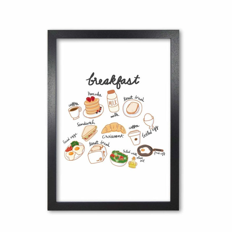 Breakfast collection portrait modern fine art print, framed kitchen wall art