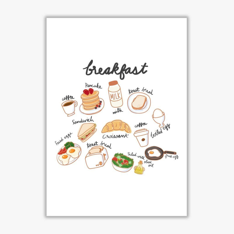 Breakfast collection portrait modern fine art print, framed kitchen wall art