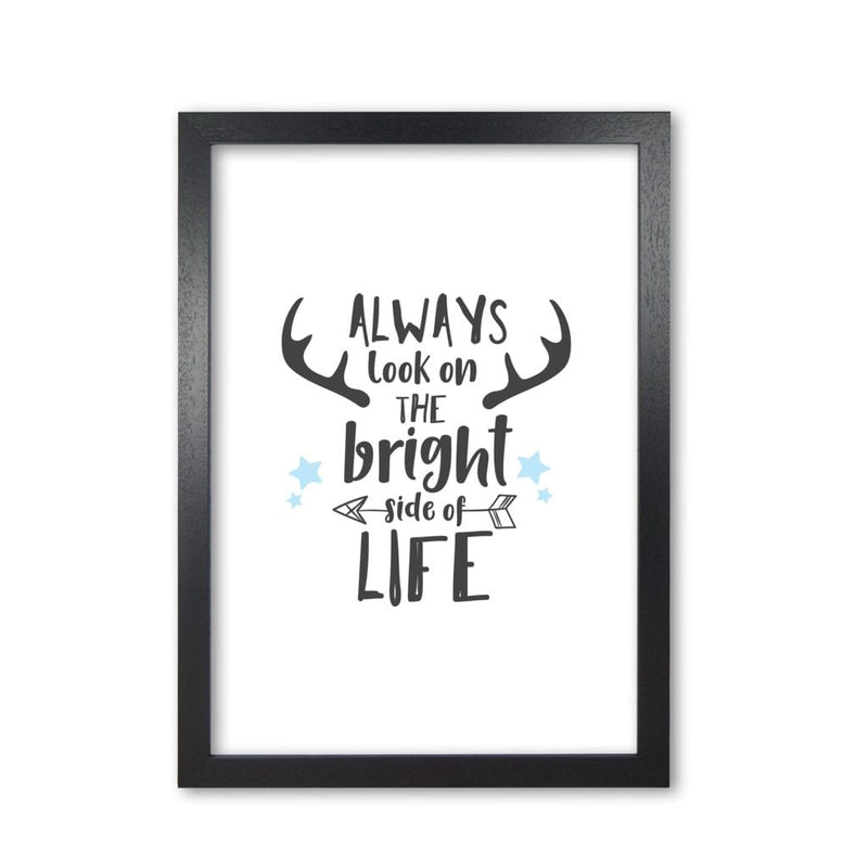 Bright side of life modern fine art print, framed typography wall art