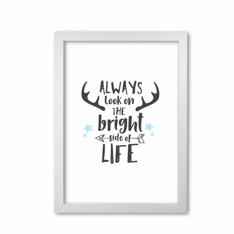 Bright side of life modern fine art print, framed typography wall art