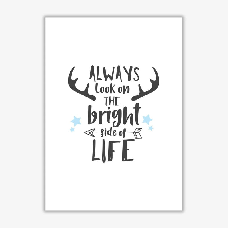 Bright side of life modern fine art print, framed typography wall art