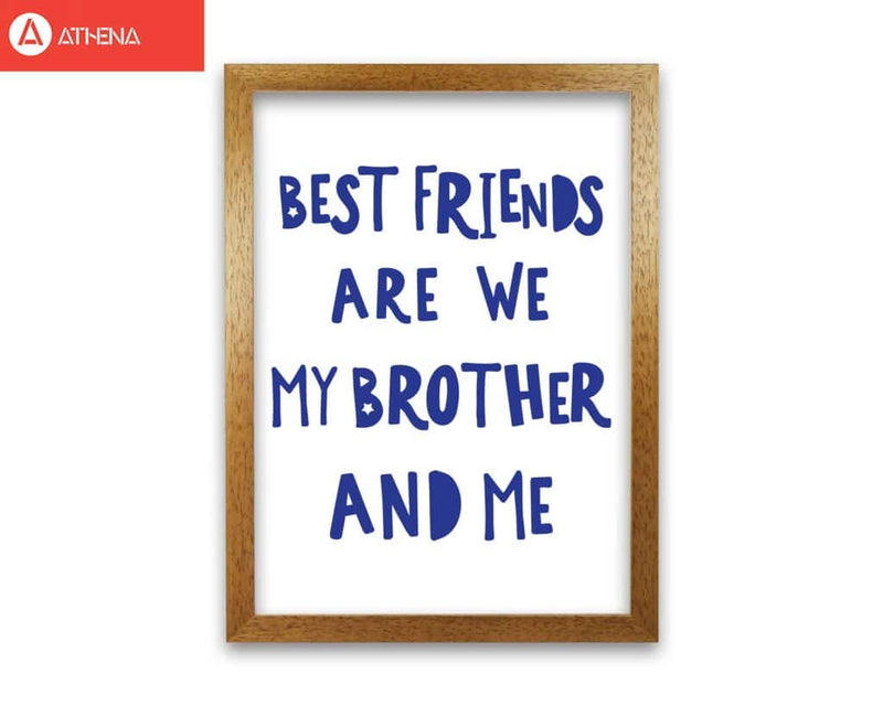 Brother best friends navy modern fine art print, framed childrens nursey wall art poster