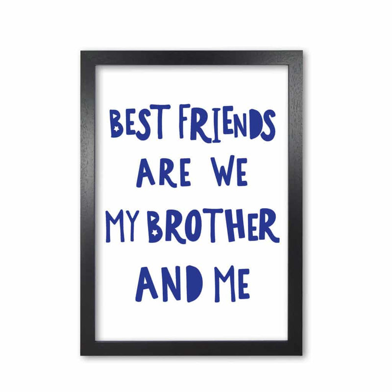 Brother best friends navy modern fine art print, framed childrens nursey wall art poster