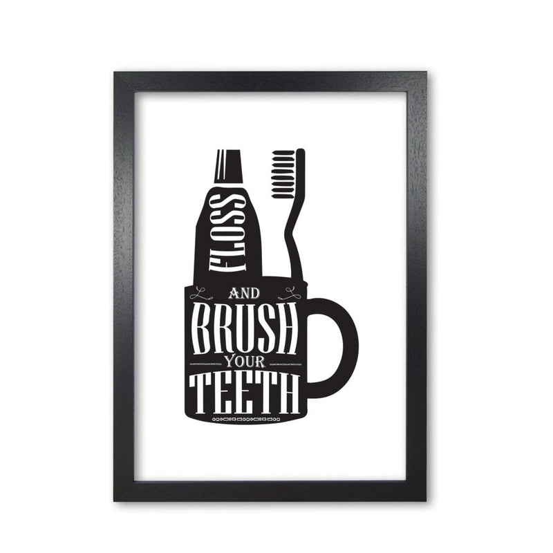 Brush your teeth, bathroom modern fine art print, framed bathroom wall art