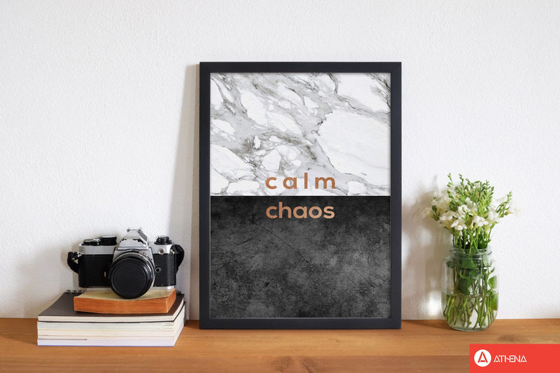 Calm chaos marble quote fine art print by orara studio