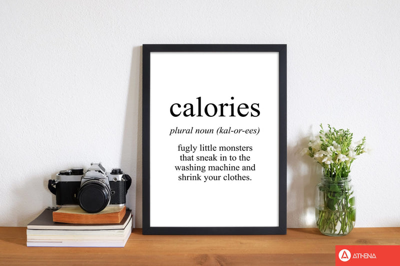 Calories modern fine art print, framed typography wall art