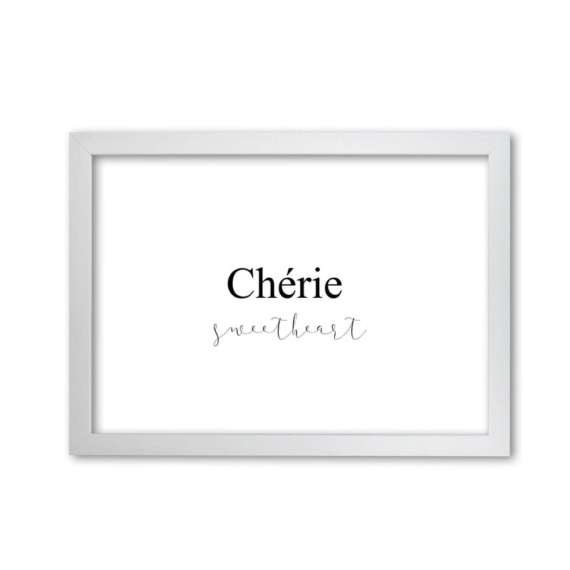 Chérie modern fine art print, framed typography wall art