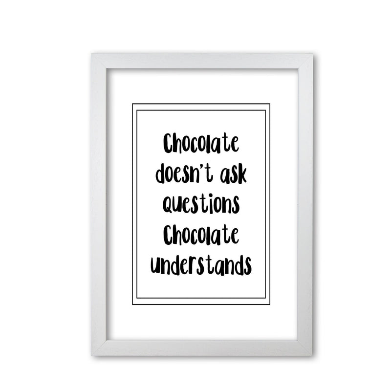 Chocolate understands modern fine art print, framed typography wall art