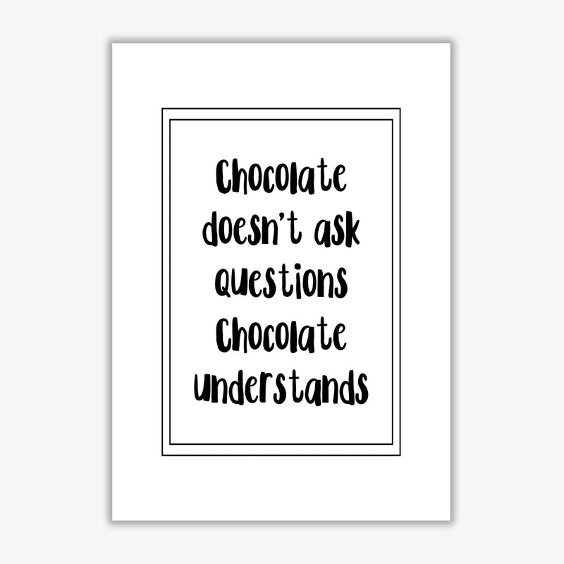 Chocolate understands modern fine art print, framed typography wall art