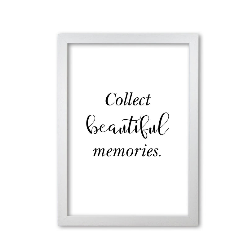 Collect beautiful memories modern fine art print, framed typography wall art
