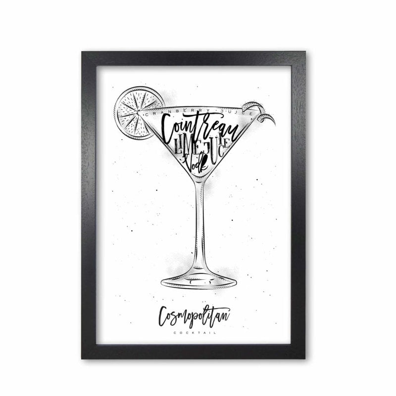 Cosmopolitan cocktail modern fine art print, framed kitchen wall art