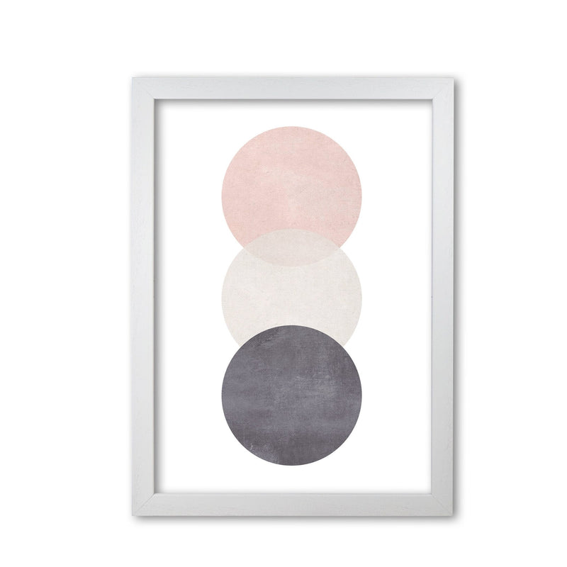Cotton, pink and grey abstract circles modern fine art print