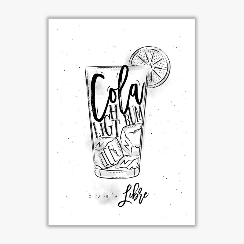 Cuba libre cocktail modern fine art print, framed kitchen wall art