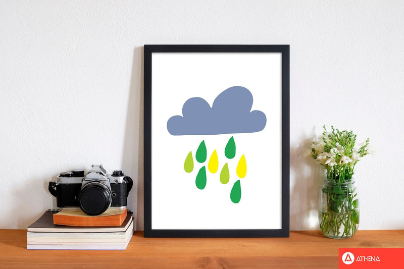 Dark blue rain cloud modern fine art print