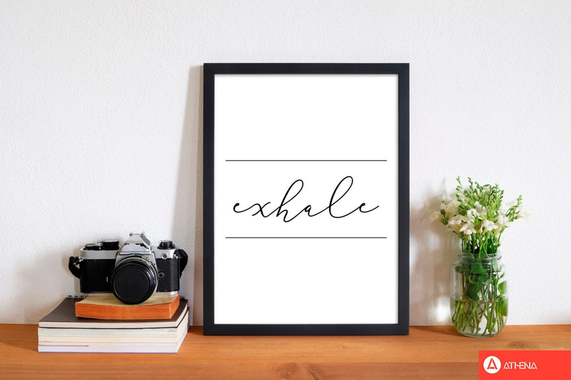 Exhale modern fine art print, framed typography wall art