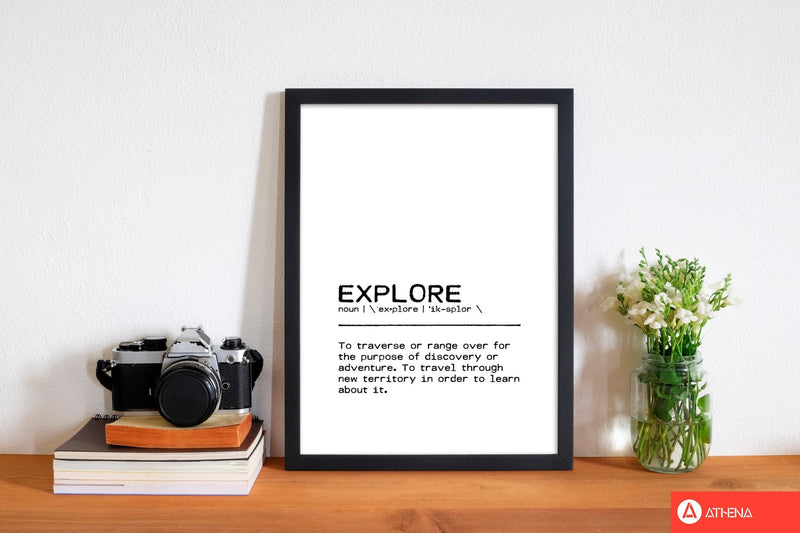 Explore adventure definition quote fine art print by orara studio