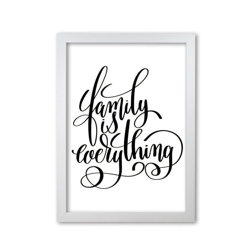 Family is everything modern fine art print, framed typography wall art