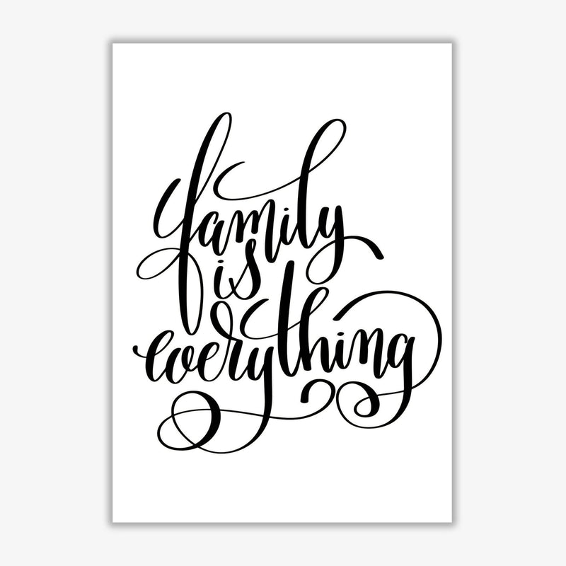 Family is everything modern fine art print, framed typography wall art
