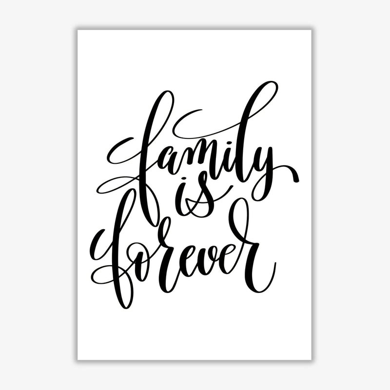 Family is forever modern fine art print, framed typography wall art