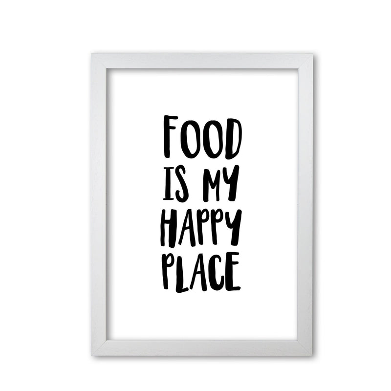 Food is my happy place modern fine art print, framed typography wall art