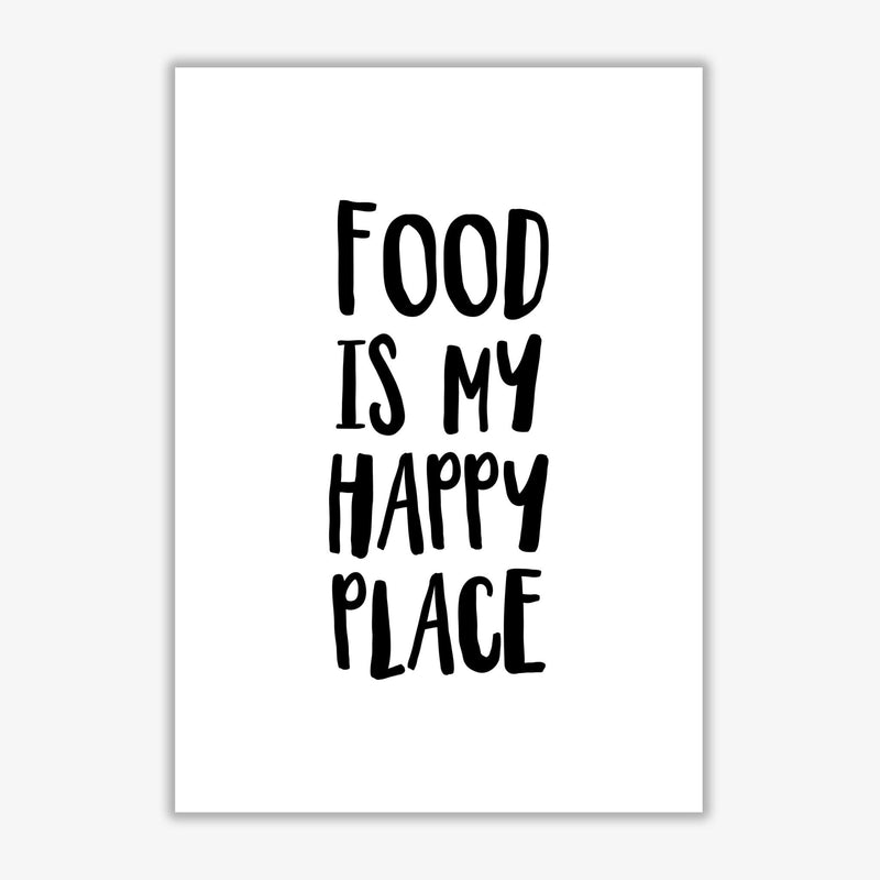 Food is my happy place modern fine art print, framed typography wall art