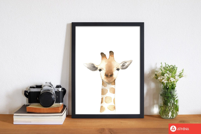 Forest friends, cute giraffe modern fine art print