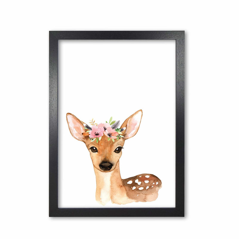 Forest friends, floral cute deer modern fine art print