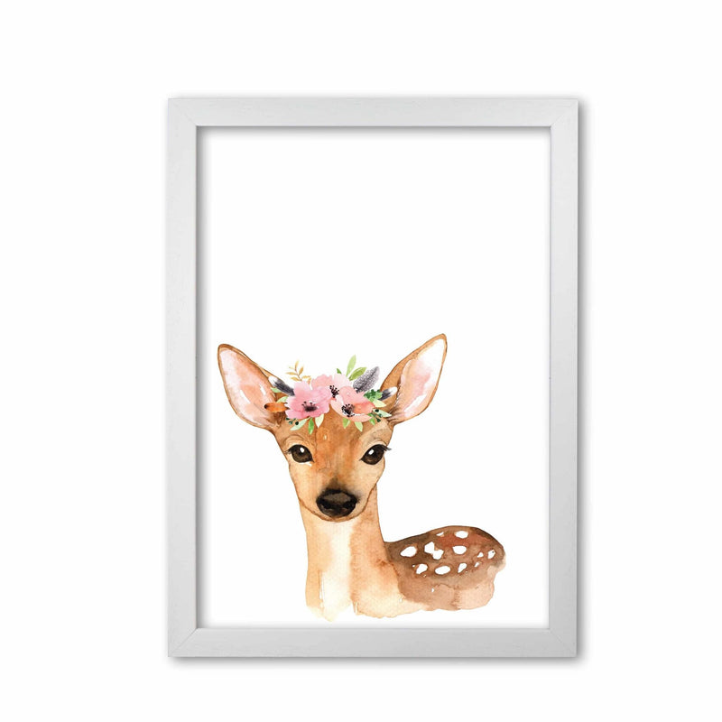 Forest friends, floral cute deer modern fine art print