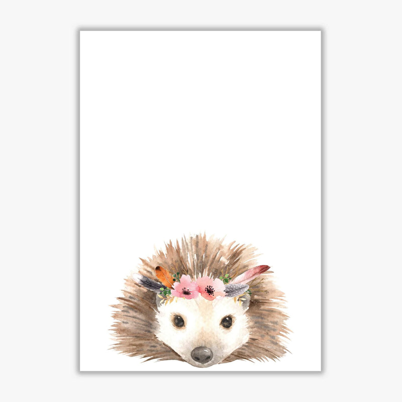 Forest friends, floral cute hedgehog modern fine art print