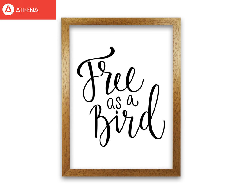 Free as a bird modern fine art print, framed typography wall art