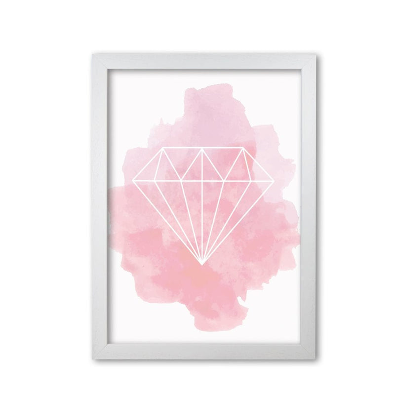 Geo diamond pink watercolour modern fine art print