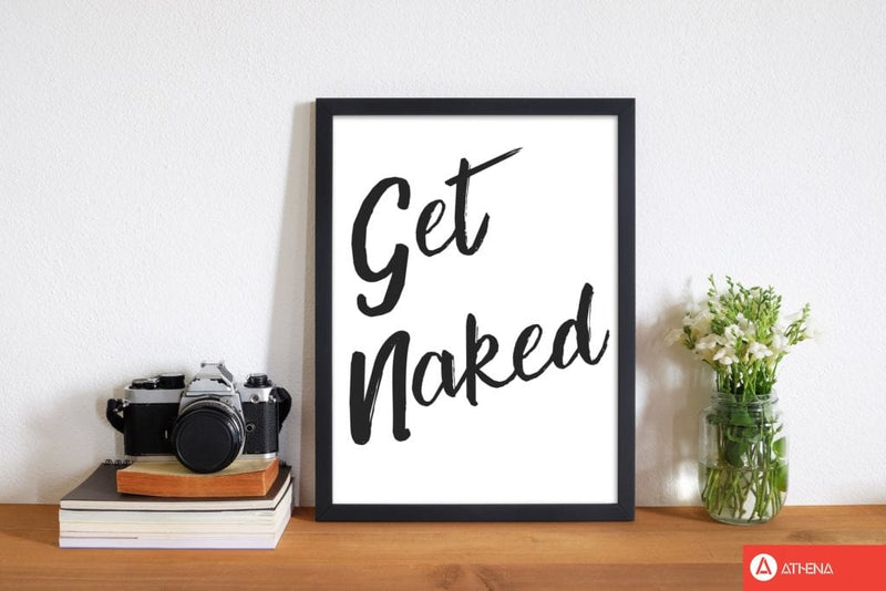 Get naked 2, bathroom modern fine art print, framed bathroom wall art