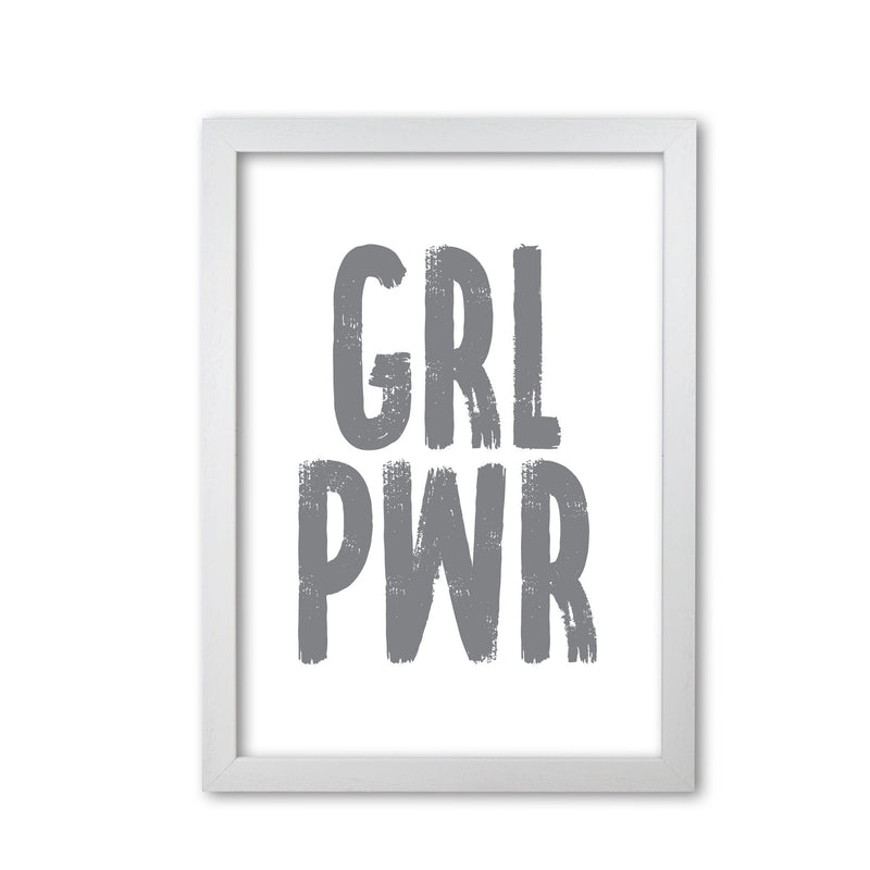 Girl power grey modern fine art print, framed typography wall art