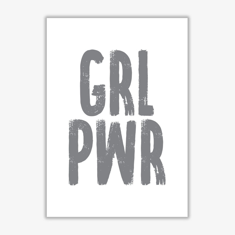 Girl power grey modern fine art print, framed typography wall art