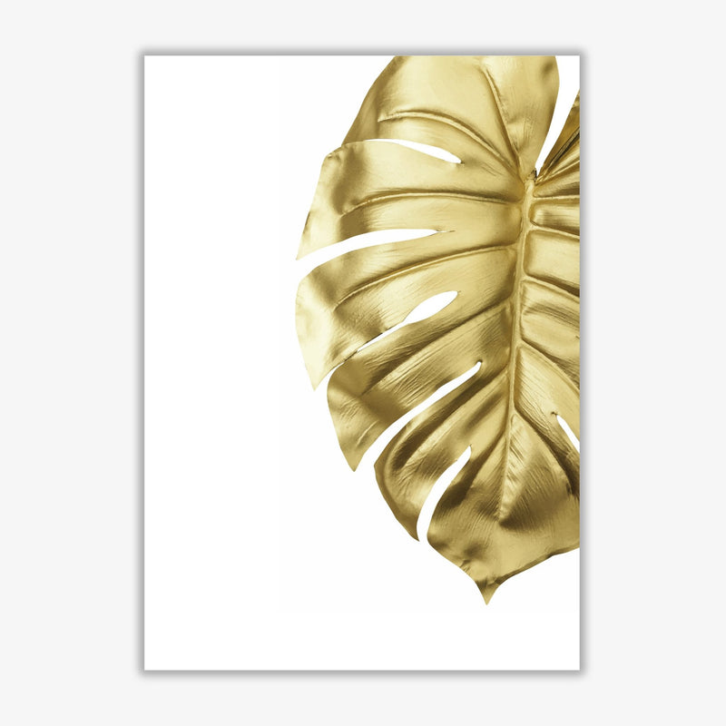 Gold monstera modern fine art print, framed botanical &