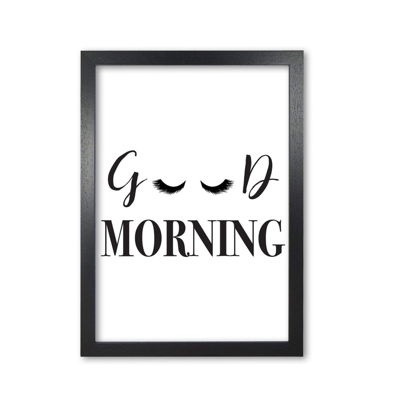 Good morning lashes modern fine art print, framed typography wall art