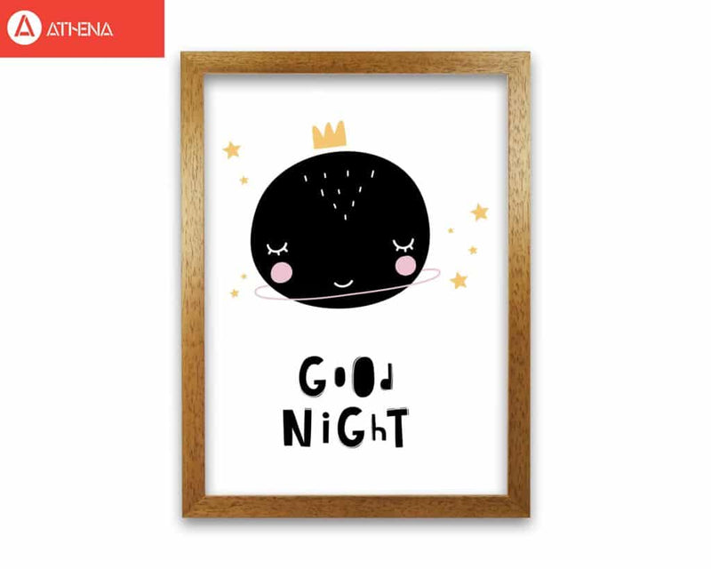 Good night planet modern fine art print, framed childrens nursey wall art poster