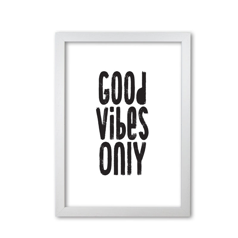 Good vibes only modern fine art print, framed typography wall art