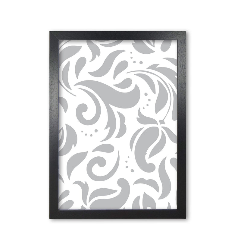 Grey floral pattern modern fine art print