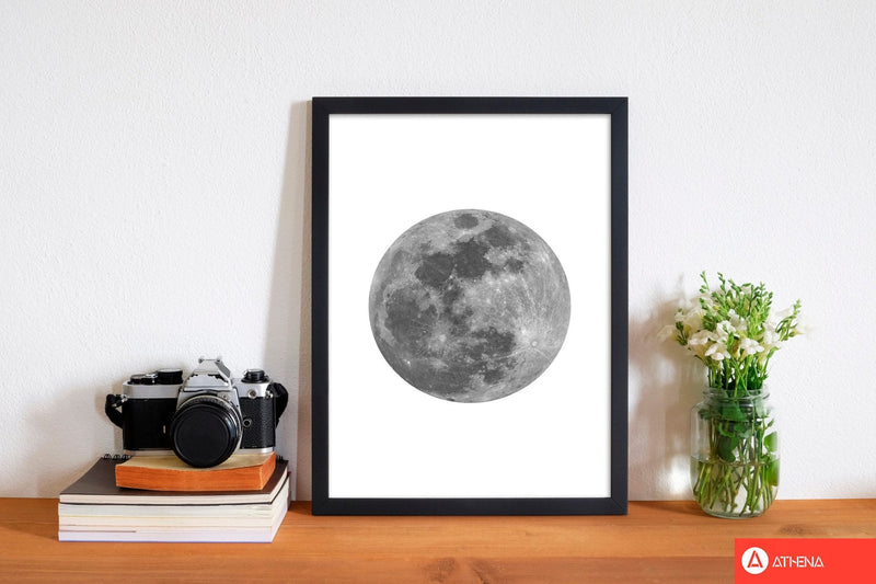 Grey moon modern fine art print