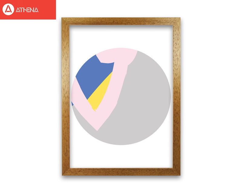 Grey, pink and navy abstract circle modern fine art print