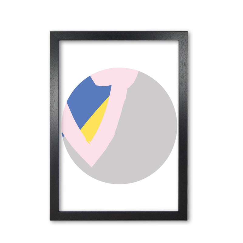 Grey, pink and navy abstract circle modern fine art print