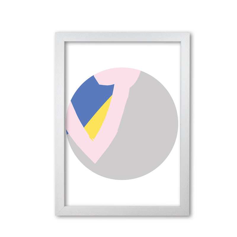 Grey, pink and navy abstract circle modern fine art print