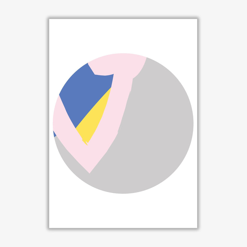 Grey, pink and navy abstract circle modern fine art print