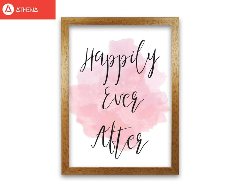 Happily ever after pink watercolour modern fine art print